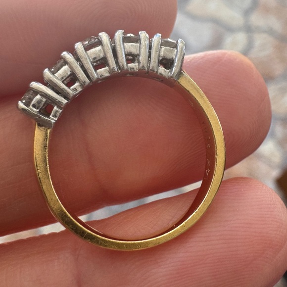 Vintage Diamond platinum 14k Ring - Picture 7 of 8